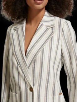 Linen Blend Stripe Blazer