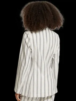 Linen Blend Stripe Blazer