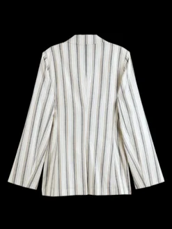 Linen Blend Stripe Blazer