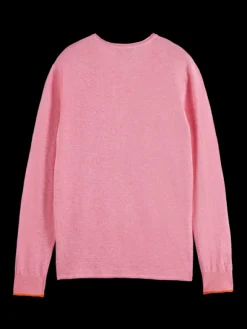 Linen Cotton Blend Crew Neck Pullover