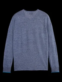 Linen Cotton Blend Crew Neck Pullover