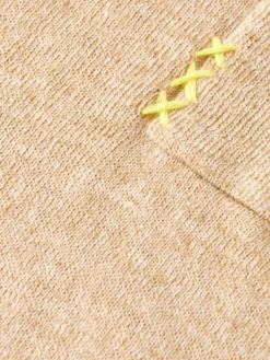 Linen Cotton Blend Crew Neck Pullover