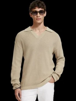 Long Sleeve Knit Polo