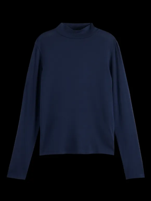 Long Sleeved Mock Neck T-Shirt