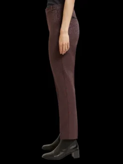 Lowry Mid Rise Leopard Jacquard Pant