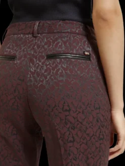 Lowry Mid Rise Leopard Jacquard Pant