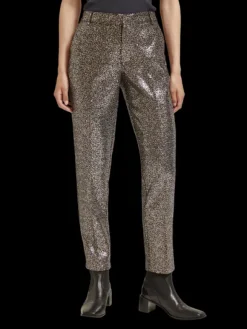 Lowry Mid Rise Slim Pant In Mixed Sequins