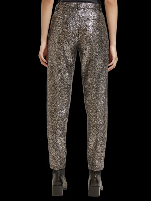 Lowry Mid Rise Slim Pant In Mixed Sequins