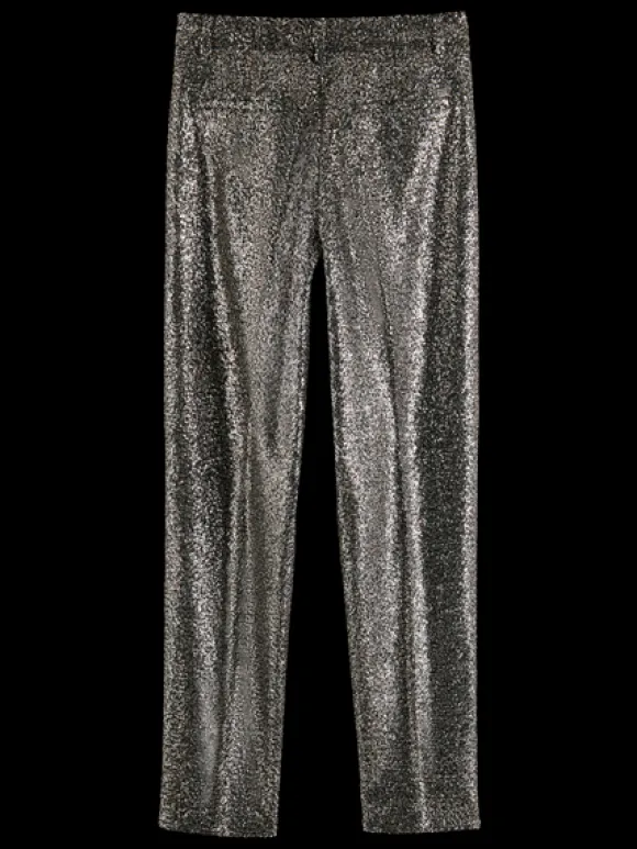 Lowry Mid Rise Slim Pant In Mixed Sequins