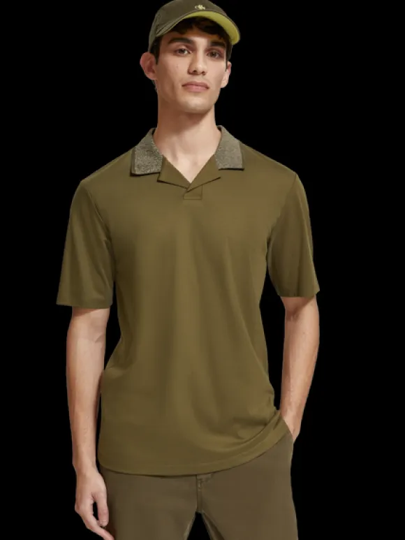 Melange Contrast Collar Polo