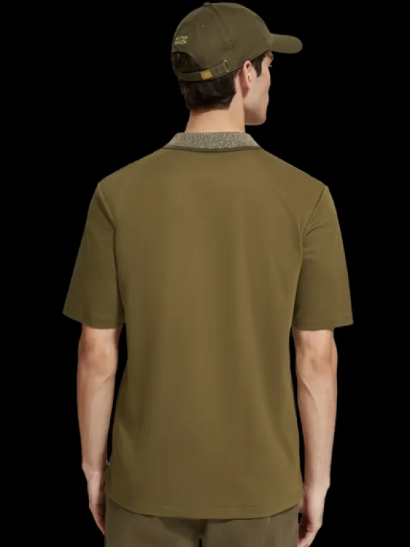 Melange Contrast Collar Polo