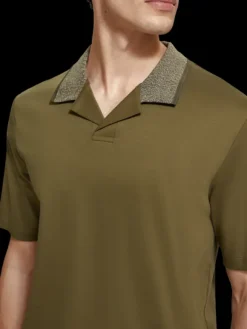 Melange Contrast Collar Polo