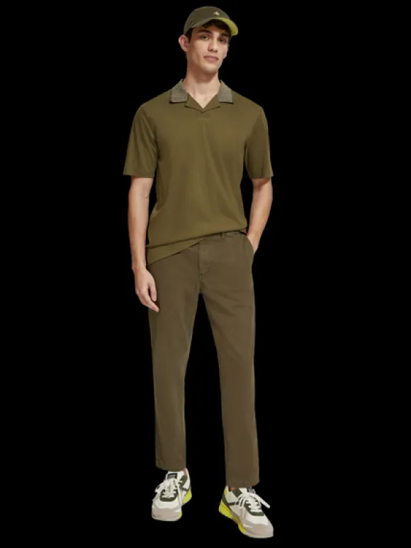 Melange Contrast Collar Polo