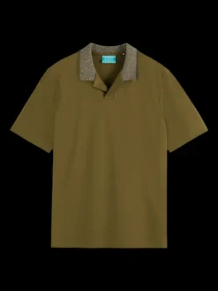 Melange Contrast Collar Polo