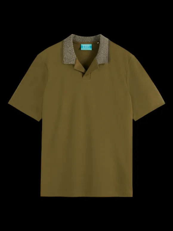 Melange Contrast Collar Polo