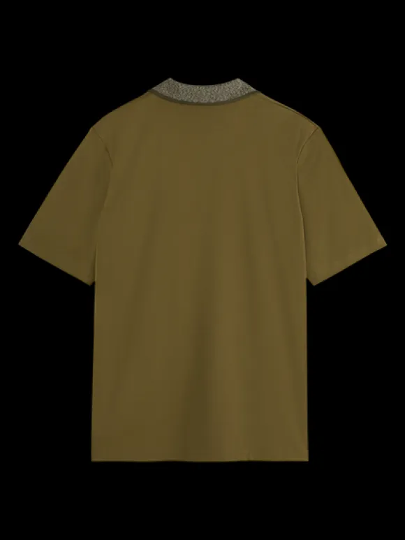 Melange Contrast Collar Polo
