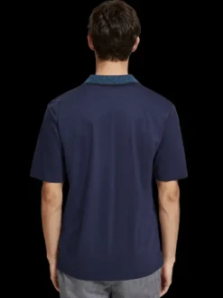 Melange Contrast Collar Polo