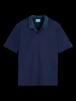 Melange Contrast Collar Polo