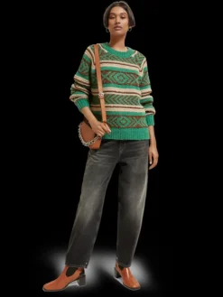 Metallic Fair Isle Pullover