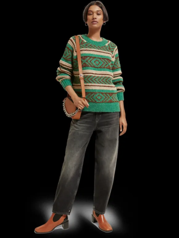 Metallic Fair Isle Pullover