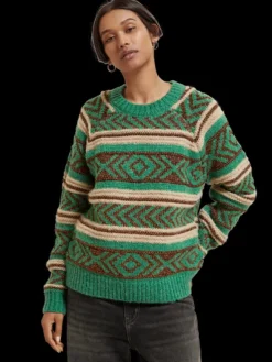 Metallic Fair Isle Pullover