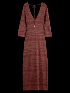 Metallic Pointelle Knit Maxi Dress