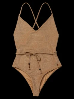 Metallic Swimsuit With Tie