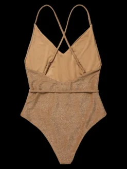Metallic Swimsuit With Tie