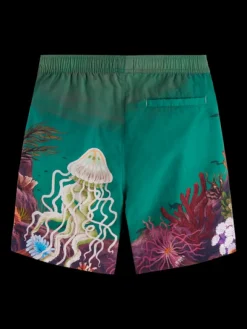 Mid Length Swim Short Placement Print