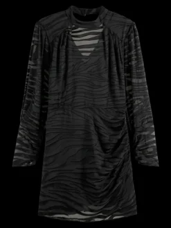 Mock Neck Animal Print Mini Dress