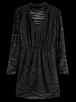 Mock Neck Animal Print Mini Dress