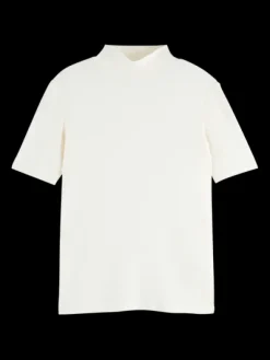 Mock Neck Short Sleeved T-Shirt