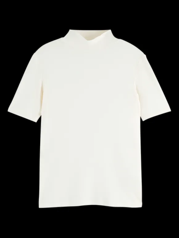 Mock Neck Short Sleeved T-Shirt