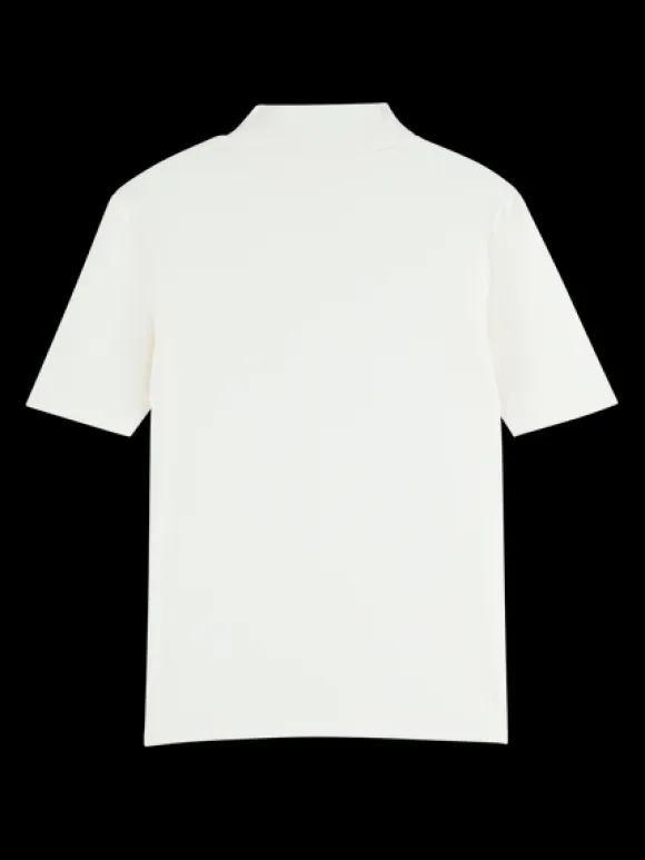 Mock Neck Short Sleeved T-Shirt