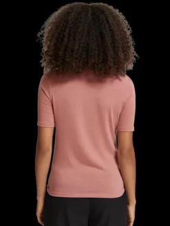 Mock Neck Short Sleeved T-Shirt