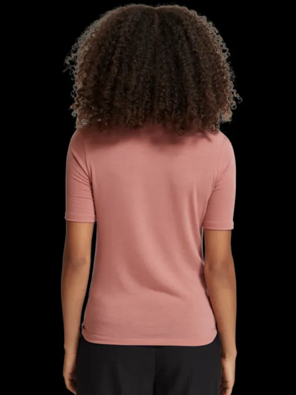Mock Neck Short Sleeved T-Shirt