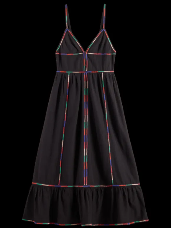 Multicolor Embroidery Maxi Dress