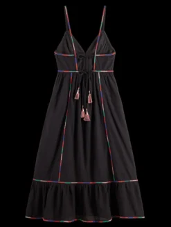Multicolor Embroidery Maxi Dress
