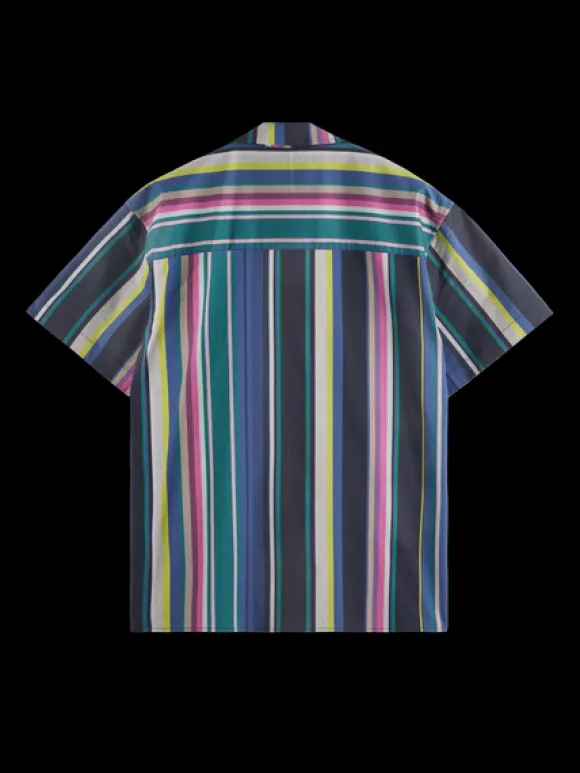 Multicolour Striped Fine Cotton Poplin Hawaii Shirt