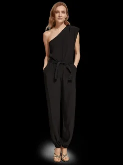 One Shoulder Asymmetric Jumpsuit