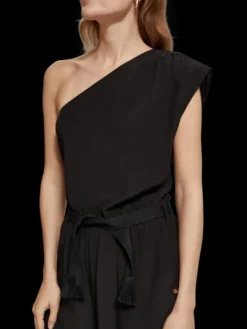 One Shoulder Asymmetric Jumpsuit