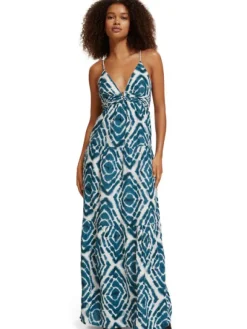 Open Back Tie Dye Maxi Dress