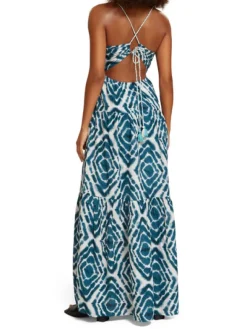 Open Back Tie Dye Maxi Dress