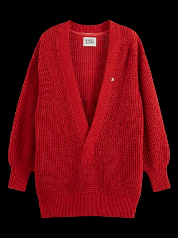 Oversized Deep V-Neck Pullover