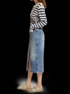 Patch Pocket Midi Skirt — Maritime