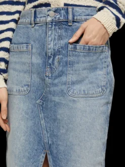 Patch Pocket Midi Skirt — Maritime