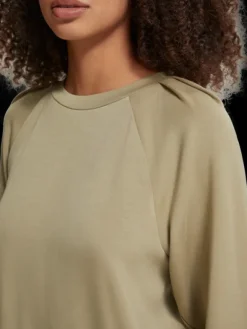 Pleated Shoulder Sweatshirt