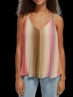 Pleated V-Neck Tank Top