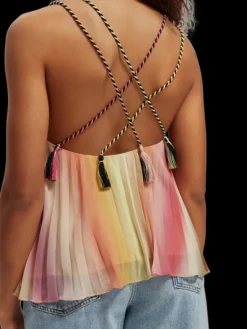 Pleated V-Neck Tank Top