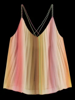 Pleated V-Neck Tank Top